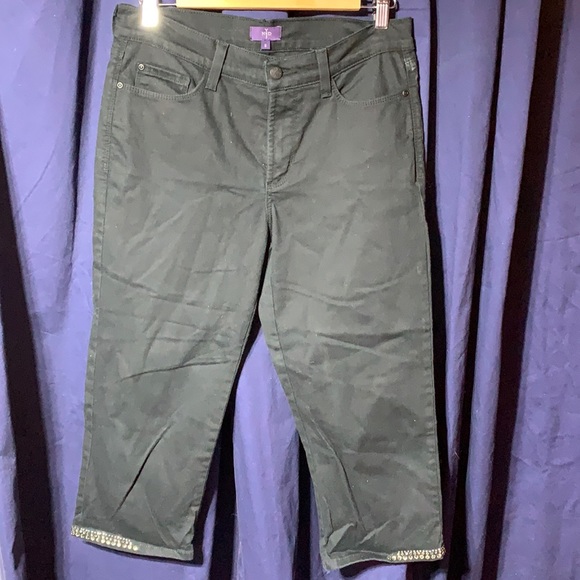 NYDJ crop jeans w/crystal embellishments stretch - Picture 1 of 16